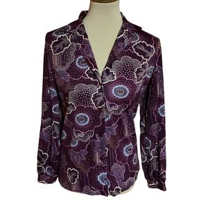 Vintage 70s Graff floral polyester shirt